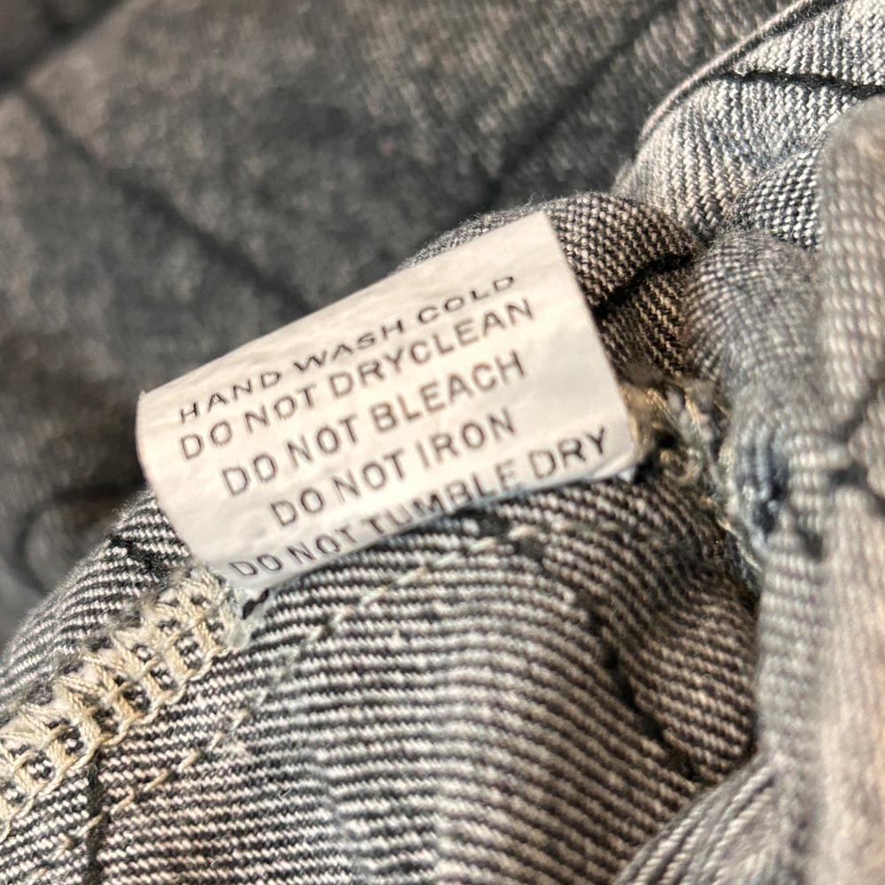 Davi & Dani Quilted Denim Shacket Acid Wash‎ Black Grey Button Down 2XL FLAW - Picture 6 of 10